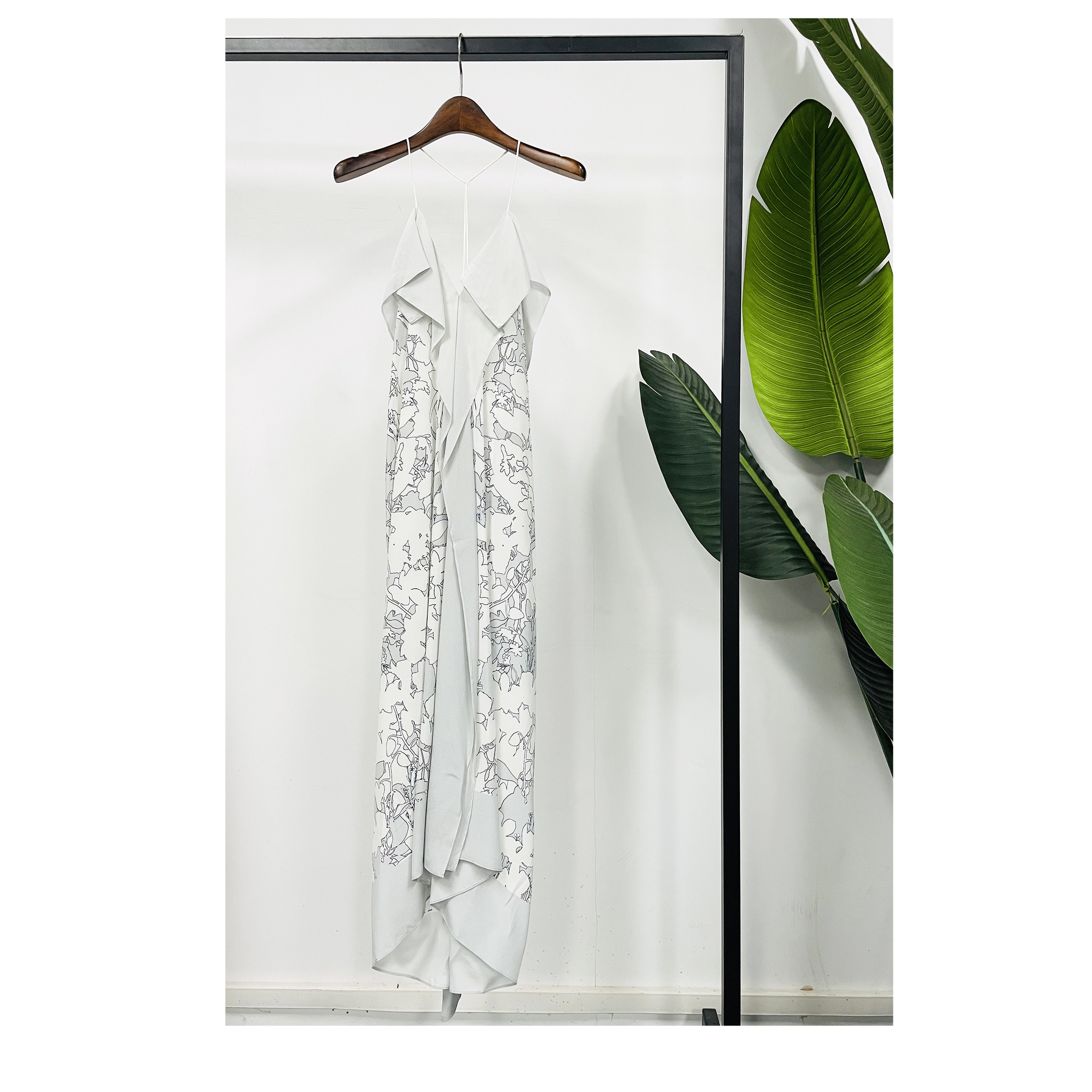 露背礼服桑蚕丝印花吊带