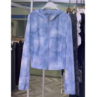 可路莎专柜252306款 百搭外拉链扎染舒适 防晒网纱连帽上衣长袖