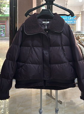 可路莎皮毛一体短款女款羽绒服