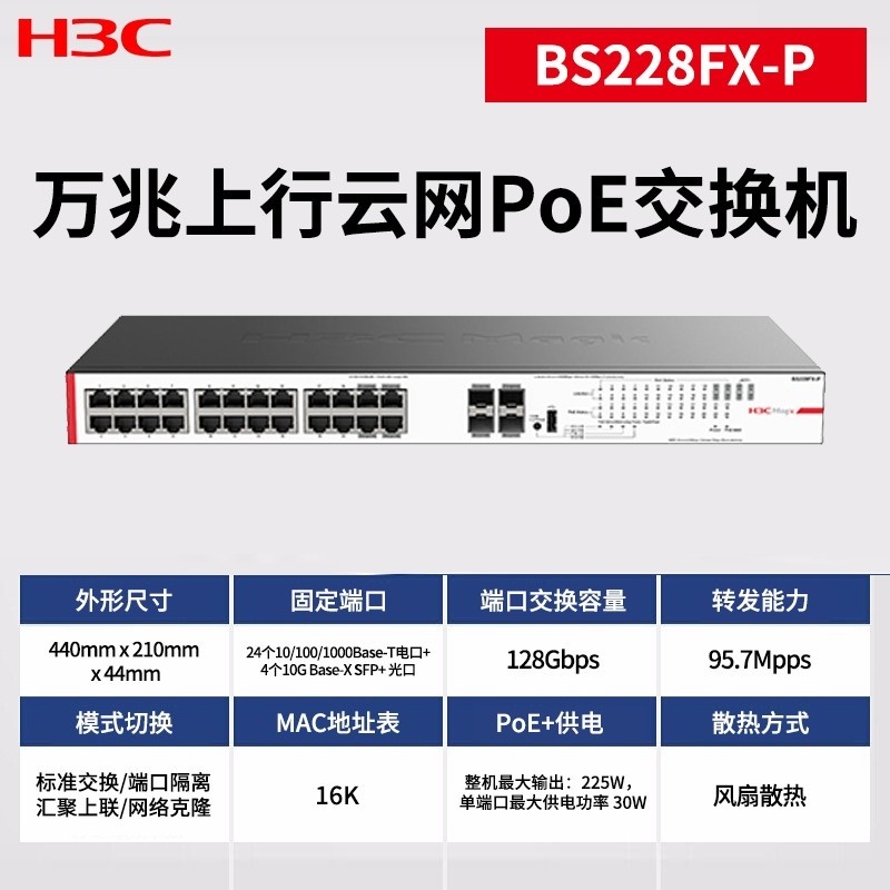 H3CBS228FX-PPoE交换机企业级
