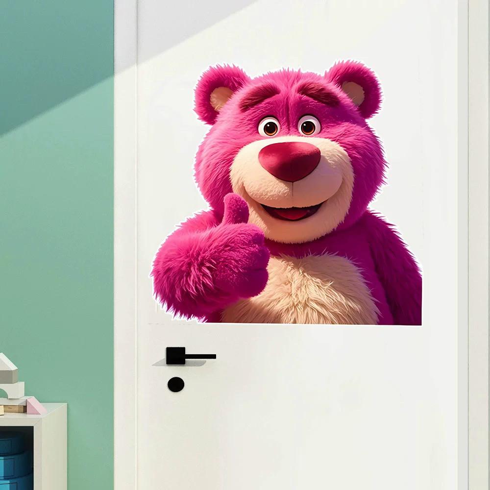 草莓熊创意可爱门贴遮挡划痕房间卧室装饰墙面墙贴纸遮丑补洞自粘,家居饰品,软装墙贴,淘宝优惠券,粉丝福利购,淘宝优惠卷