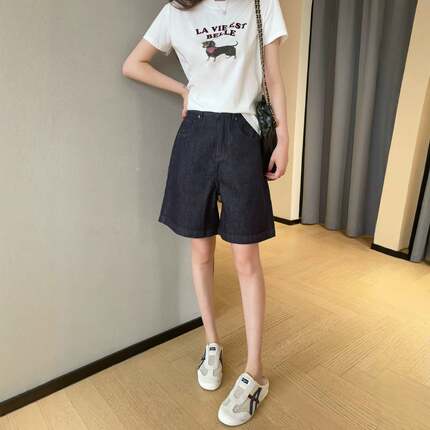 时髦牛仔短裤冰凉柔软天丝汉麻小个子四分裤女2026新款夏