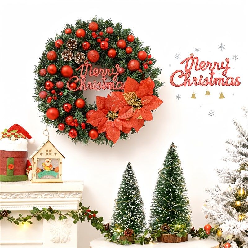 圣诞花环挂件氛围挂饰橱窗christmas装饰品场景布置吊饰40cm60cm