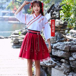 寄明月舞蹈服装汉服2023新款春装六一中小学生版汉元素中国风套装