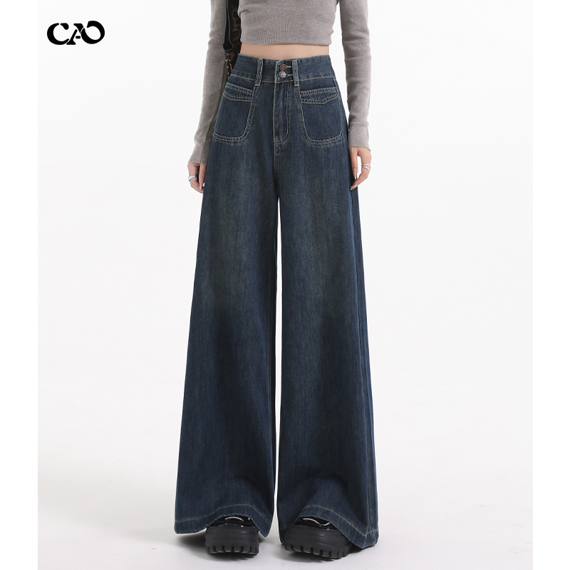 阔腿裤长裤高腰加绒加厚垂感