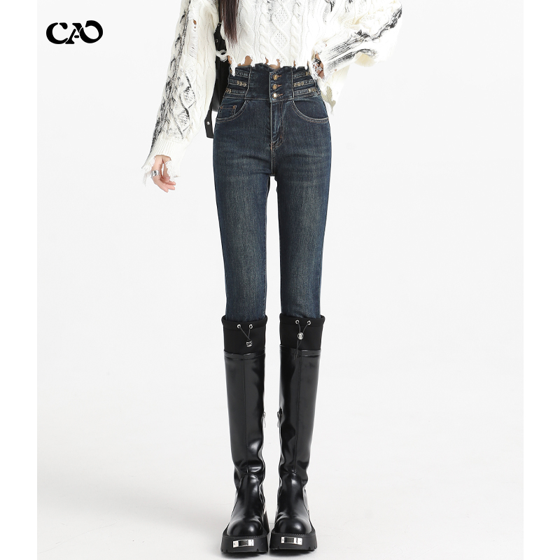 铅笔小脚裤长裤高腰新款