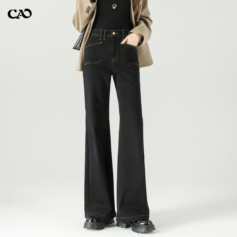 微喇牛仔裤女秋冬新款通勤喇叭裤