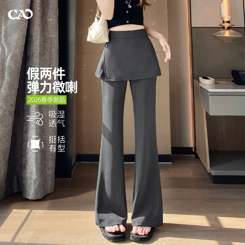 西装微喇裤女2026春夏薄款喇叭裤图片