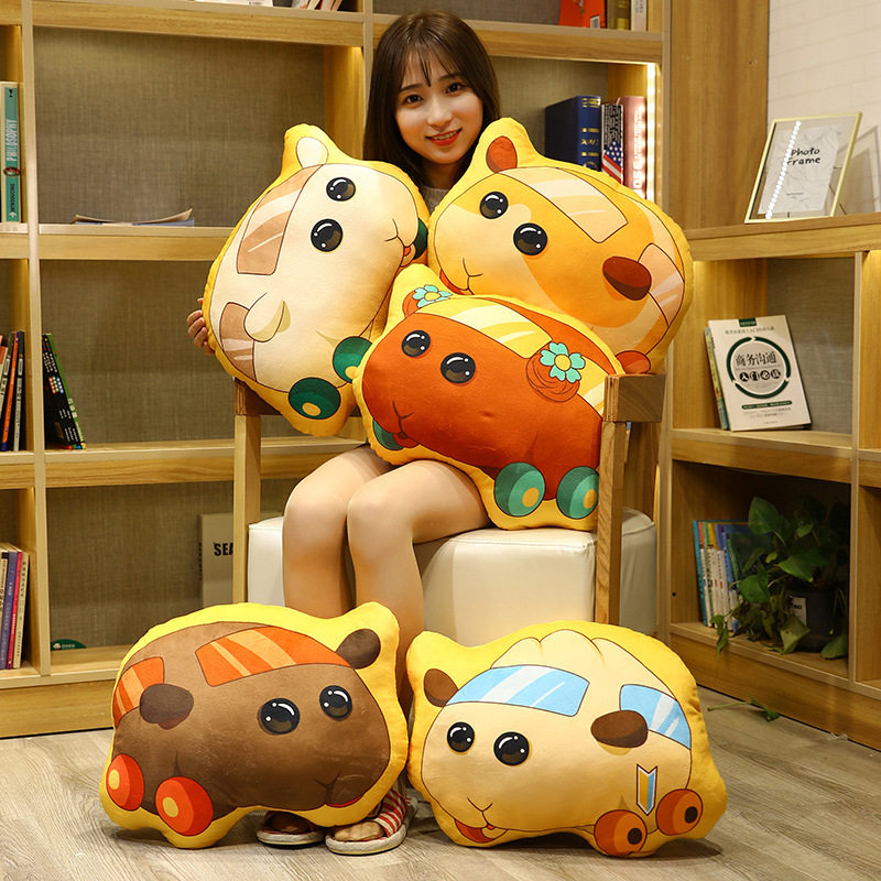日本豚鼠变汽车pulpul天竺鼠车车仓鼠土豆阿比的车型玩偶公仔抱枕