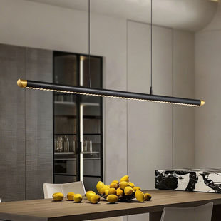 铂金高级感意式极简餐厅吊灯轻奢现代简约创意吧台高端一字长条灯