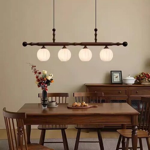 寻真餐厅木艺中古吊灯