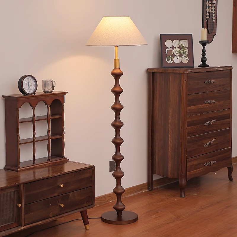 寻真木艺客厅卧室中古落地灯