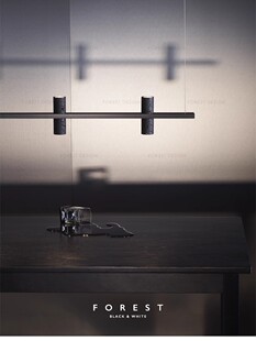 意式极简全铜餐厅吊灯现代简约创意北欧吧台书房餐桌黑洞石长条灯