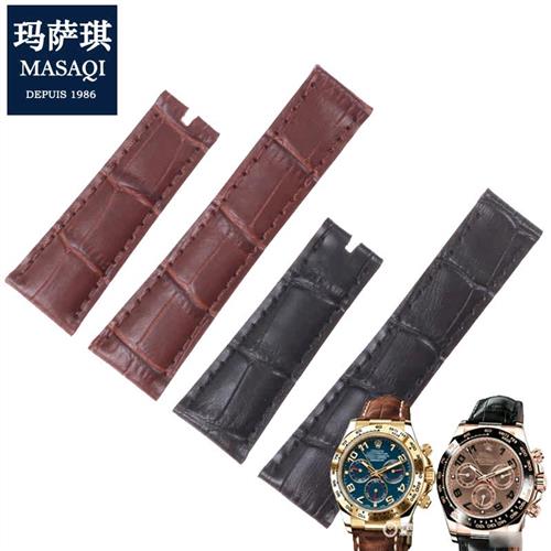 玛萨琪真皮e表带代用劳力士宇宙计型迪通拿系列专用手表带真皮