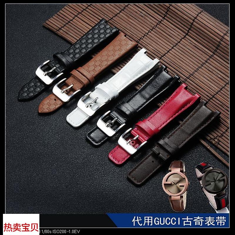 适配原厂carty女男真皮表带GCguccguessYA133205凹22mm手表配件