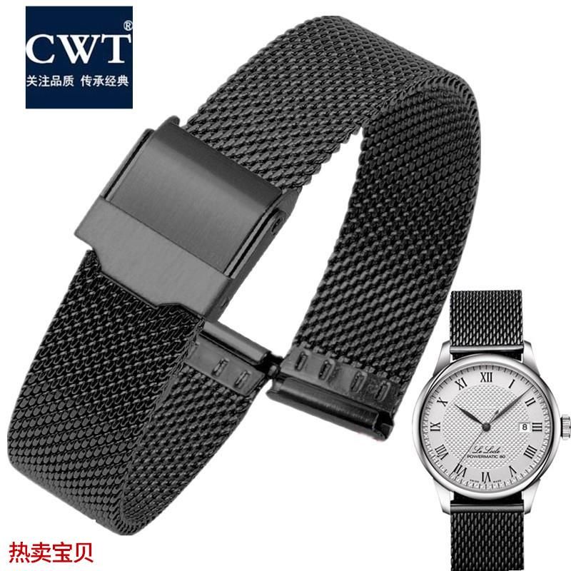 适配原厂天梭1853力洛克表带钢带男精钢阿玛尼卡西欧dw黑色手表带