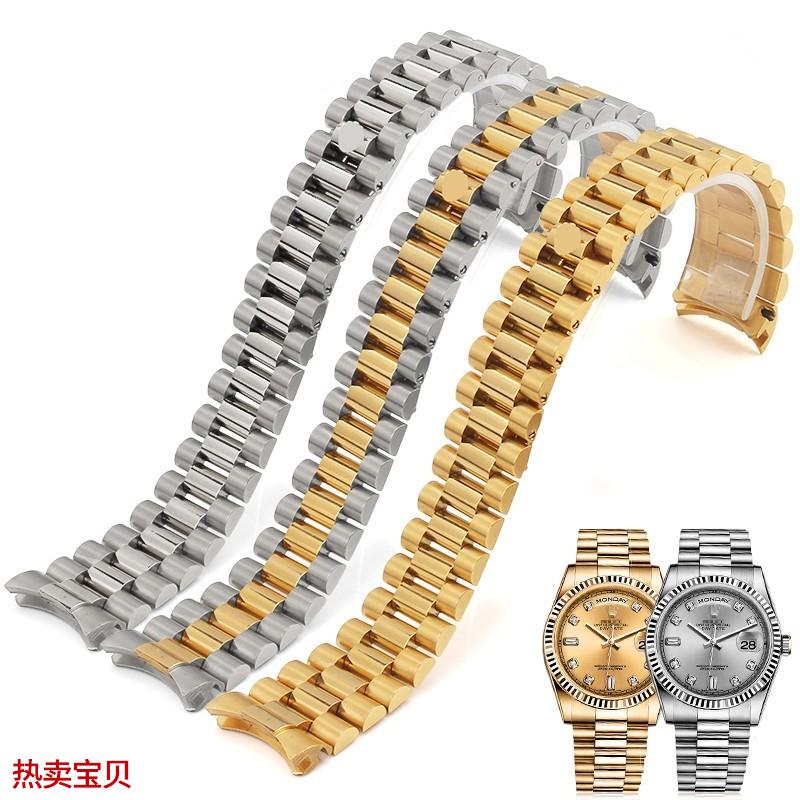 适配原厂carty劳力士精钢表带钢带男女士三珠金属表链钢带131720m