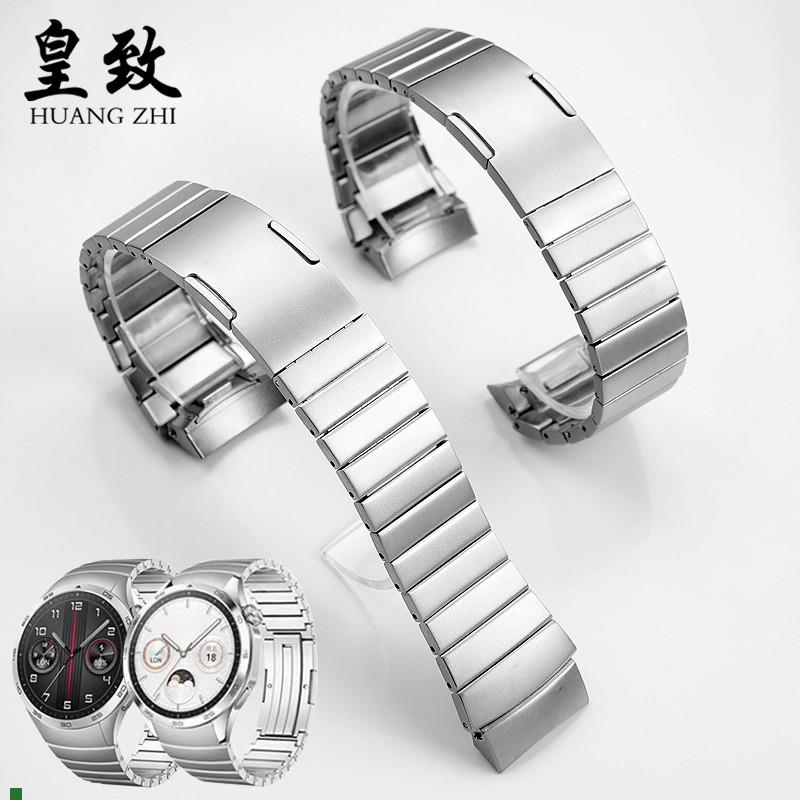 适配适用华为手表watchGT4实心精钢手表带gt4金属钢带配件22mm男4