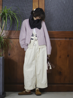 羊毛短款通勤口袋外套