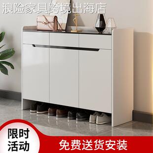 新款 柜阳台收纳储物柜餐边柜 现代简约轻奢入户鞋 柜家用门口门外鞋