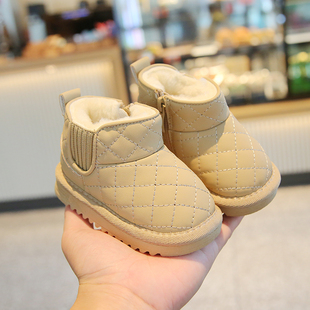 子 软底男小童学步鞋 冬季 宝宝雪地靴女1一3岁加绒加厚保暖婴儿棉鞋