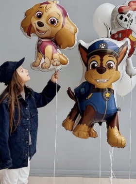 意大利进口Grabo汪汪队主题卡通铝箔膜气球 阿奇天天毛毛小砾正版
