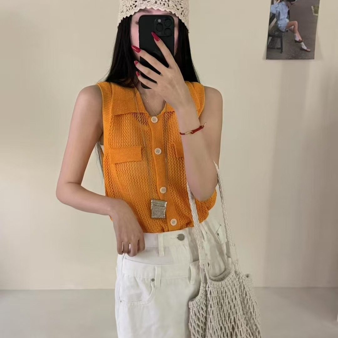 nibiezou你别走针织背心开衫女夏