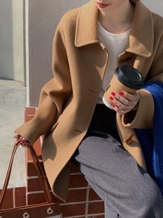 双面羊绒大衣女2024年新款高端100纯羊绒短款小个子韩系毛呢外套