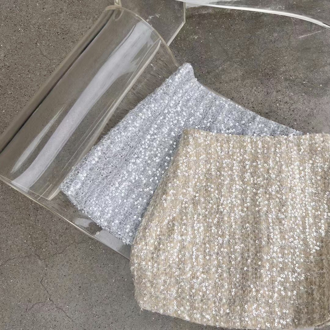 NIBIEZOU33002亮片短裙半身裙女