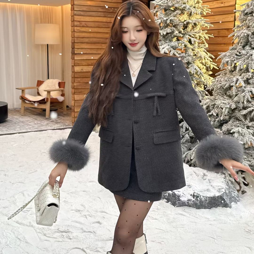 小香风羽绒服西装外套高腰显瘦半身裙短款两件套女冬季超好看套装,女装/女士精品,羽绒服,淘宝优惠券,粉丝福利购,淘宝优惠卷