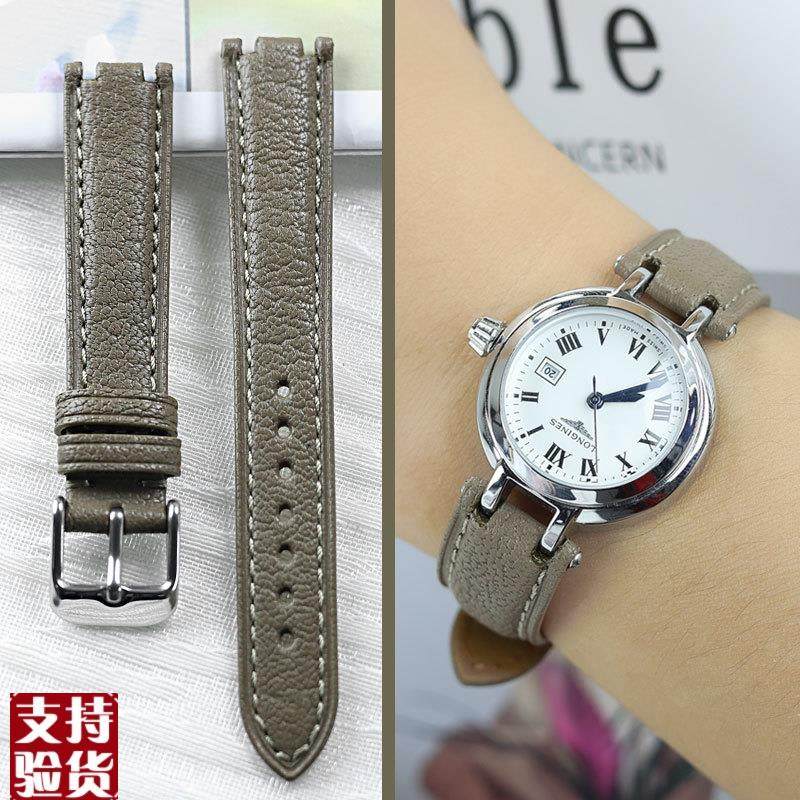 原装适配真皮羊皮适用浪琴心月系列女款手表带L8.110/115/113双凹