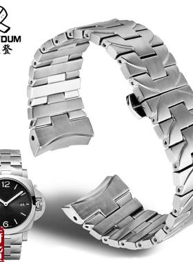原装适配弧形实芯精钢表带代用沛纳海庐米诺系列PAM01316PAM01438