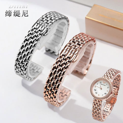 适配亚曼尼表带钢带AR11418 11354 1D1355 80051 11357女手表链