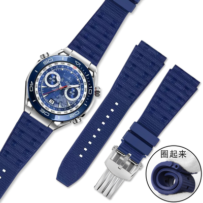 适用华为WATCH GT3Pro氟橡胶手表带Ultimate非凡S大师防水运动22m