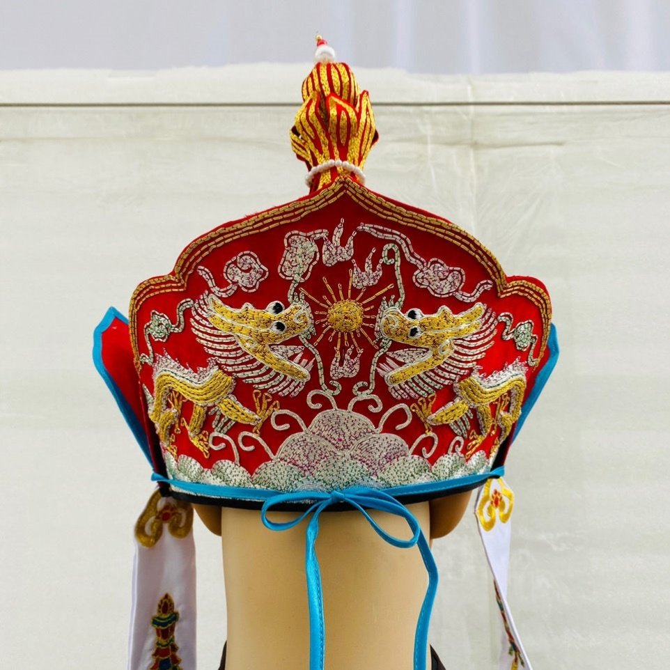 传统手工潮绣佛堂用品僧帽毗卢帽毗罗帽唐僧佛帽五佛冠法师帽SN