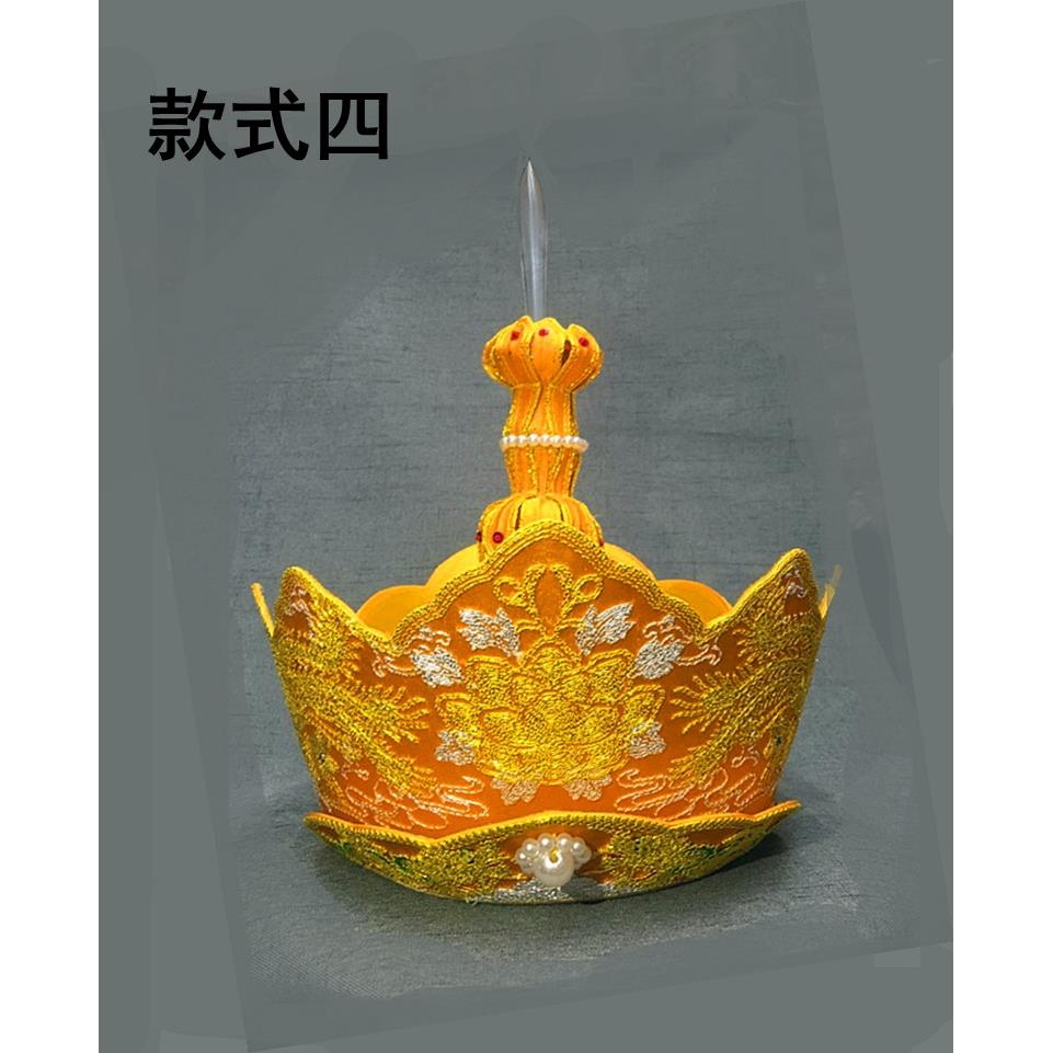 特价苏绣盘金黄红唐僧帽毗卢帽五佛冠铁盒子包邮