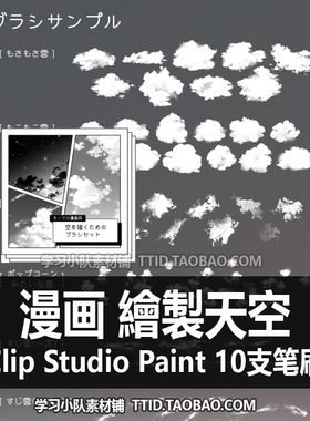 A1 447 CSP笔刷 漫画效果  用於繪製天空10支 CLIP STUDIO PAINT