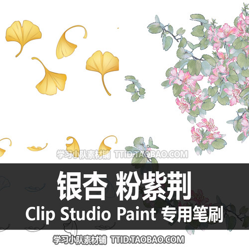 A1 557 CSP笔刷 银杏 粉紫荆 优动漫笔刷 CLIP STUDIO PAINT