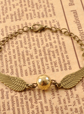 哈利波特手链金色飞贼手链闺蜜学院电影周边复古手饰生日礼物创意