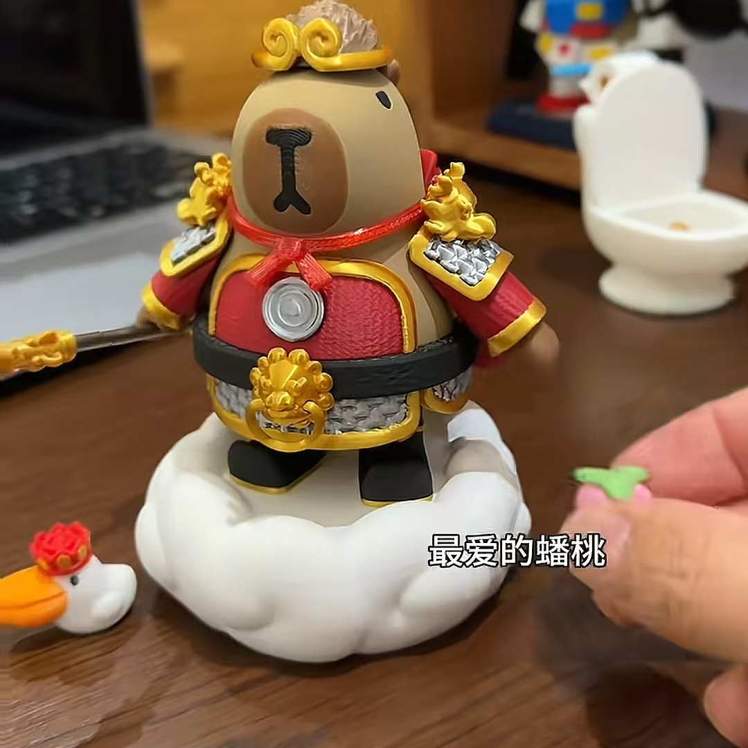 3D打印卡皮巴拉大圣孙悟空摆件