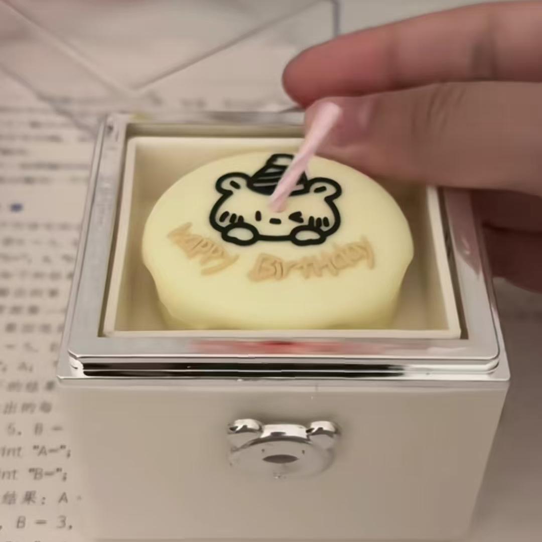 表白惊喜小熊蛋糕盒子翻转戒指盒