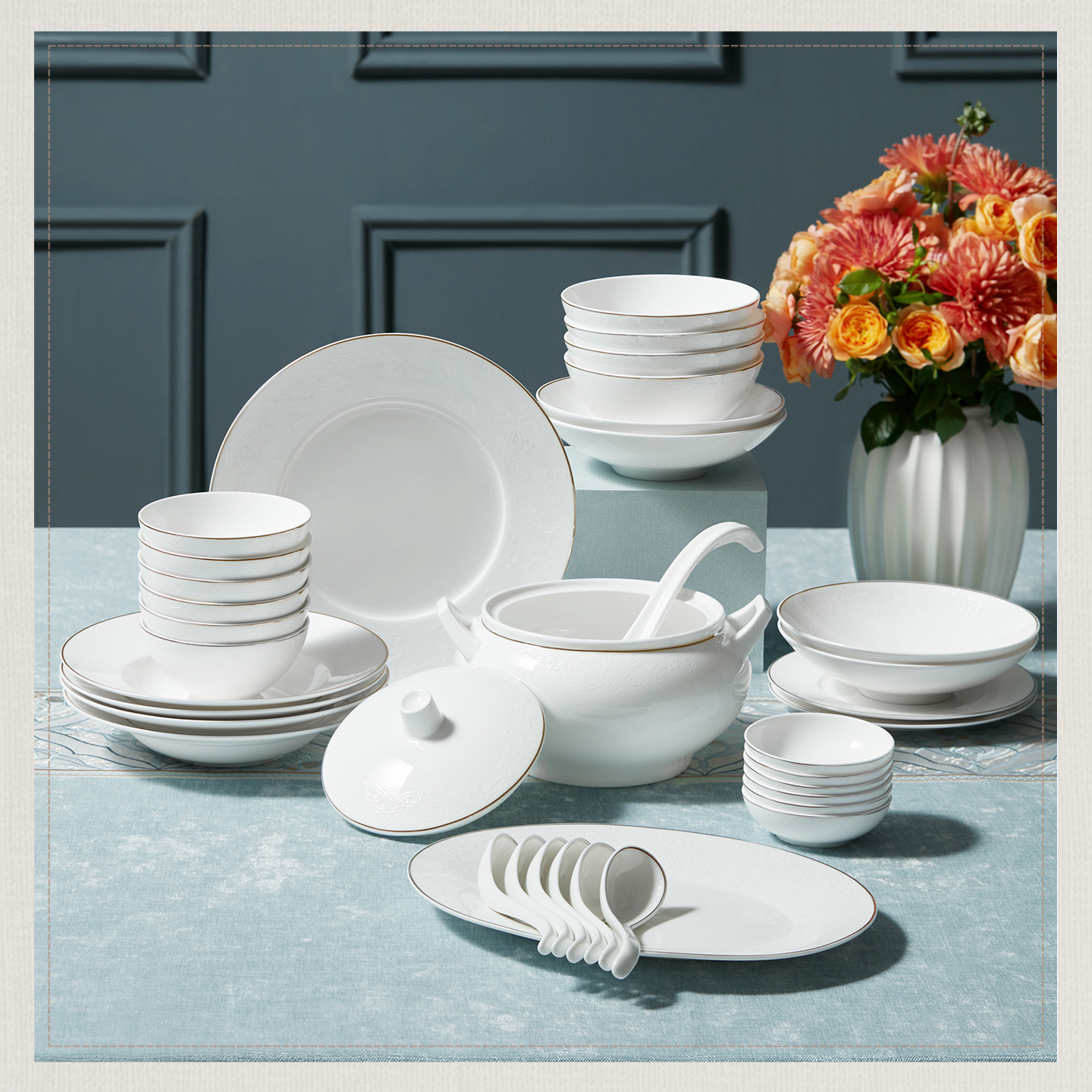 36头凯利庄园6人餐具轻奢骨瓷