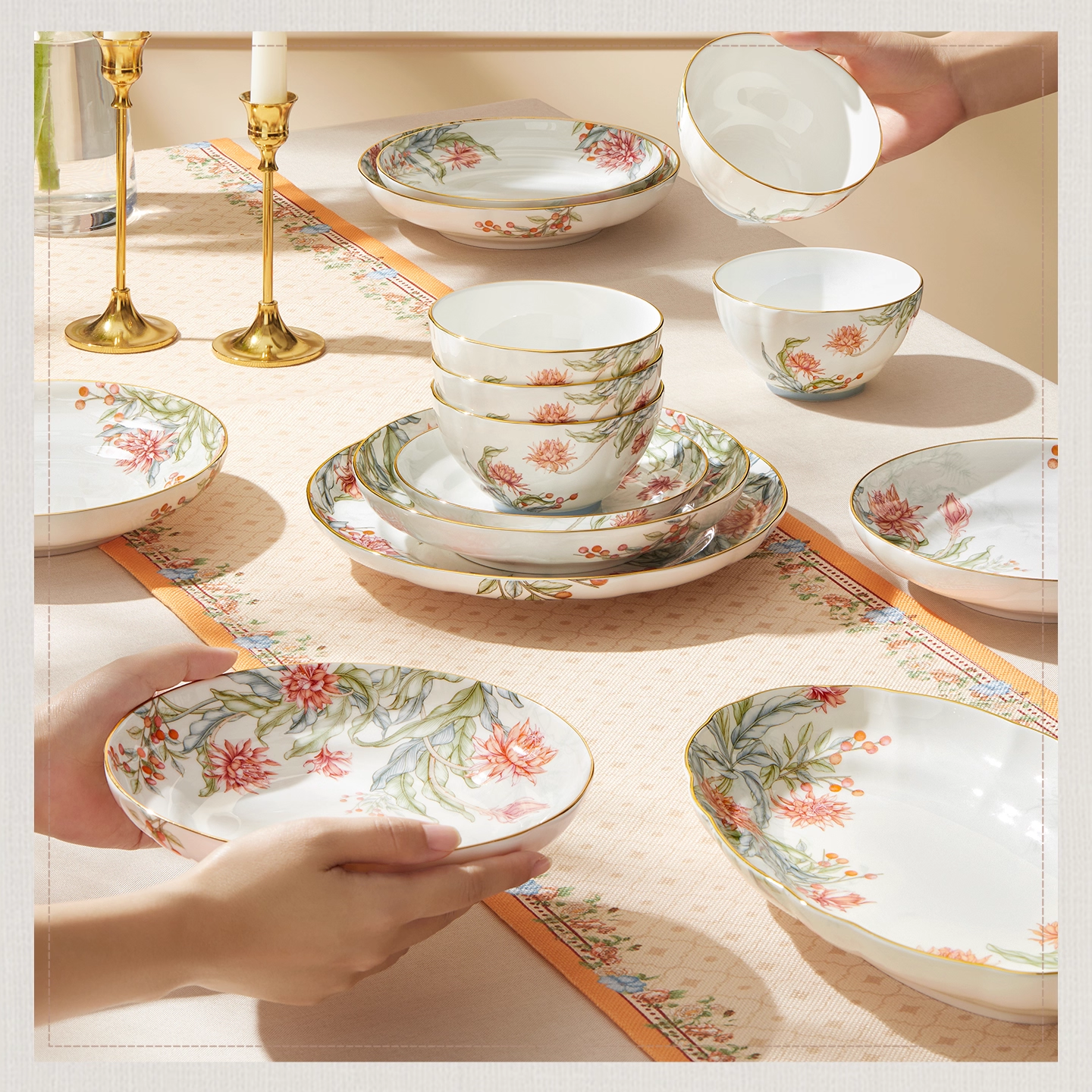 玛戈隆特芳华骨瓷餐具套装