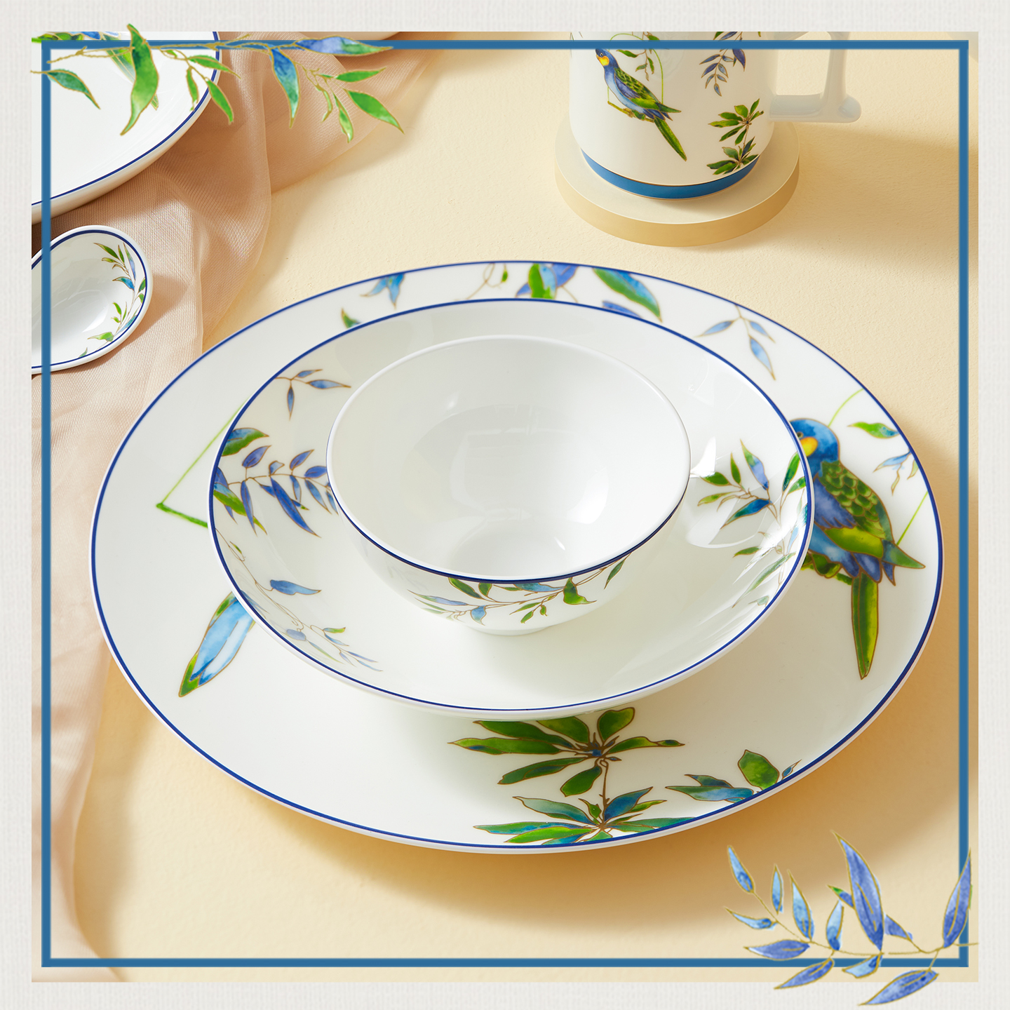 玛戈隆特骨瓷中式餐具套装饭碗