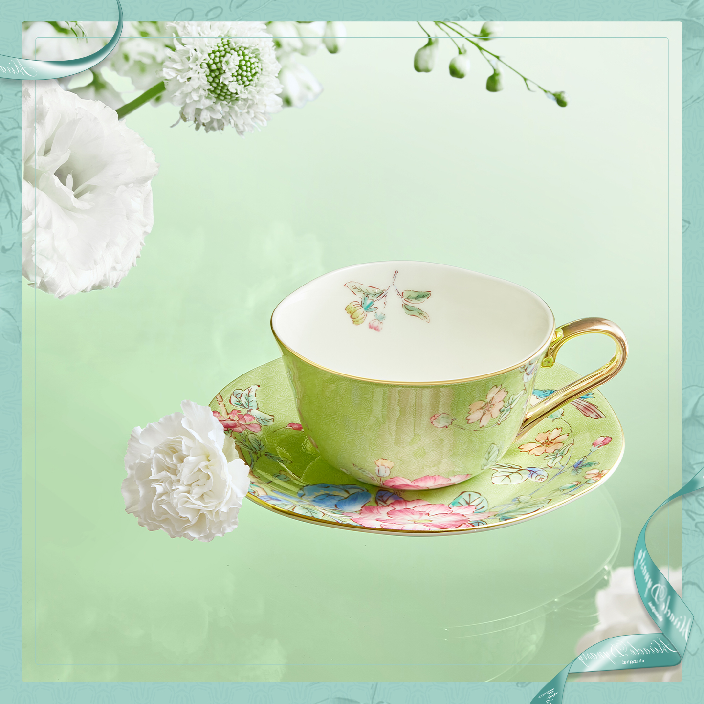 玛戈隆特山茶花陶瓷咖啡杯