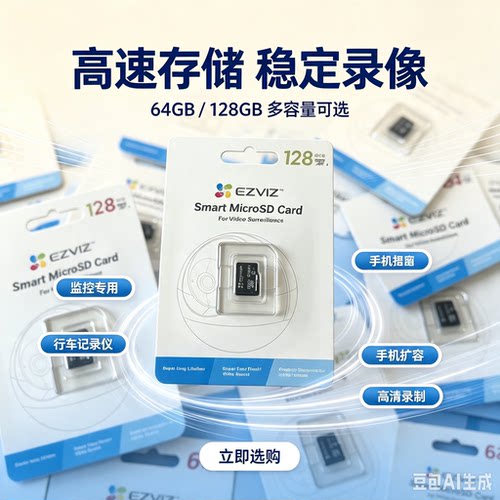 萤石内存卡大容量专用内存卡64G/128G萤石大容量储存卡(2年质保)
