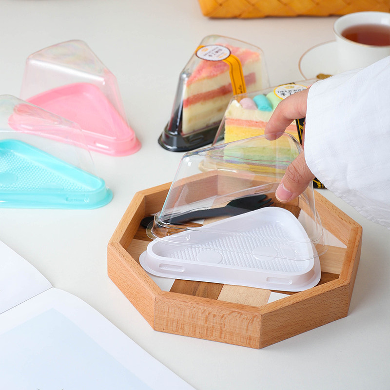 三角形蛋糕盒8寸慕斯切件透明塑料盒烘焙西点盒烘焙千层蛋糕盒子