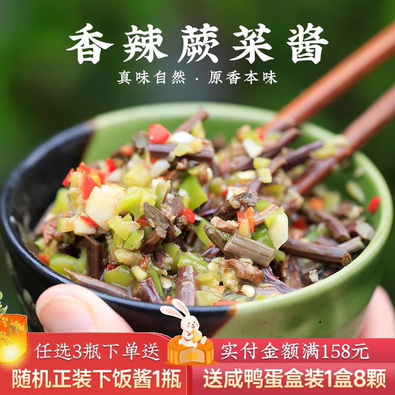 倪老腌香辣蕨菜酱即食开胃凉拌翠爽农家超下饭拌饭小菜