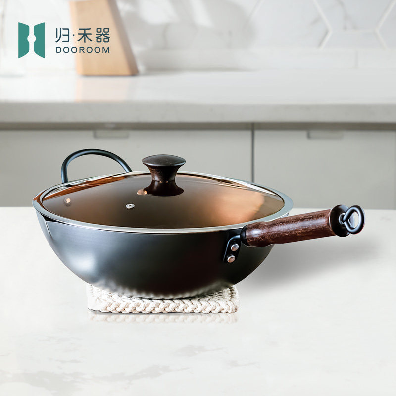 归禾器精铁炒锅30/32cm0涂层图片