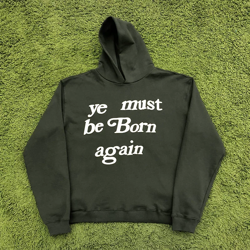 Kanye Fei Dong same CPFM Ye MUST Be Born Again foam printed hooded sweecies